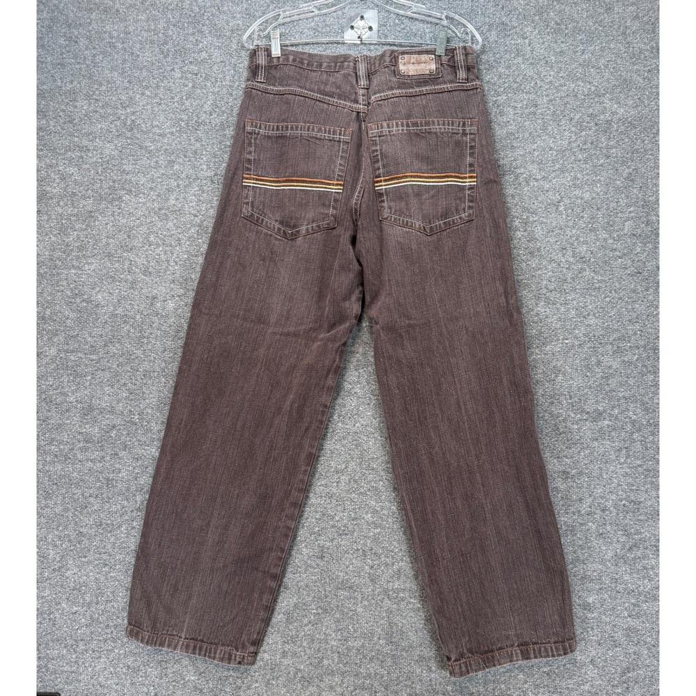 Dodeca Wide Leg Jeans Mens 34 Brown Contrast Stitch Skater Baggy Vintage Y2K